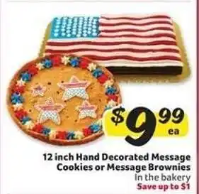 Winn Dixie 12 inch Hand Decorated Message Cookies or Message Brownies offer