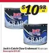 Winn Dixie Jack's Catch Claw Crabmeat offer