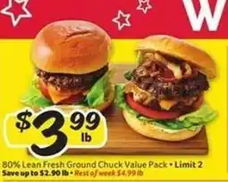 Winn Dixie 80% Lean Fresh Ground Chuck Value Pack offer