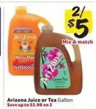 Winn Dixie Arizona Juice or Tea offer