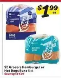 Winn Dixie SE Grocers Hamburger or Hot Dogs Buns offer