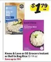 Winn Dixie Know & Love or SE Grocers Instant or Boil In Bag Rice offer