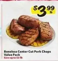 Winn Dixie Boneless Center Cut Pork Chops Value Pack offer