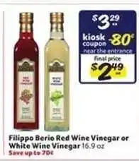 Winn Dixie Filippo Berio Red Wine Vinegar or White Wine Vinegar offer