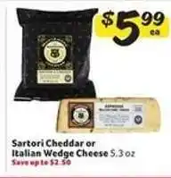 Winn Dixie Sartori Cheddar or Italian Wedge Cheese offer