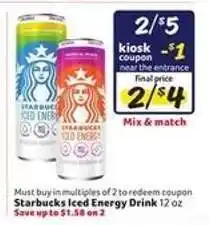 Winn Dixie Starbucks iced energy drink offer