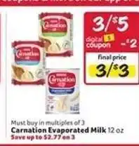 Winn Dixie Carnation Evaporated Milk offer