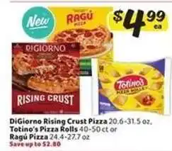 Winn Dixie DiGiorno Rising Crust Pizza, Totino's Pizza Rolls, or Ragú Pizza offer