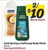 Winn Dixie Irish Spring or Softsoap Body Wash offer