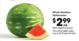Kroger Whole Seedless Watermelon offer