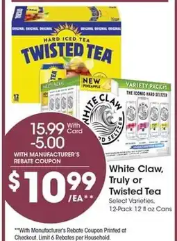 Kroger White Claw, Truly or Twisted Tea offer