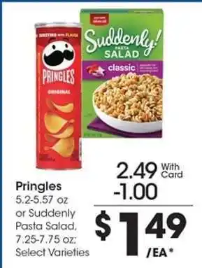 Kroger Pringles or Suddenly Pasta Salad offer