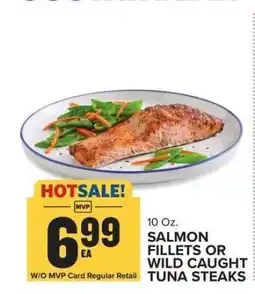 Food Lion Salmon Fillets or Wild Caught Tuna Steaks offer