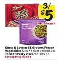 Winn Dixie Know & Love or SE Grocers Frozen Vegetables or Totino's Party Pizza offer
