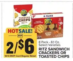 Food Lion Ritz Sandwich Crackers or Toasted Chips offer