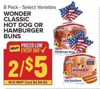 Food Lion Wonder Classic Hot Dog or Hamburger Buns offer
