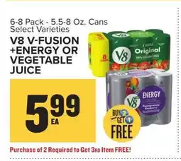 Food Lion V8 V-Fusion +Energy or Vegetable Juice offer