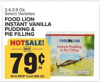 Food Lion FOOD LION INSTANT VANILLA PUDDING & PIE FILLING offer