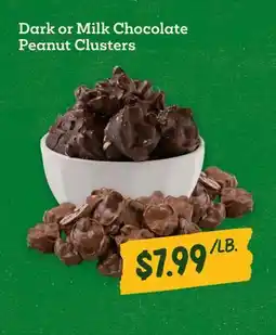 Sprouts Farmers Market Dark or Milk Chocolate Peanut Clusters offer