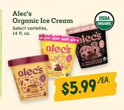 Sprouts Farmers Market Alec's Organic Ice Cream offer