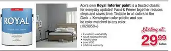 Ace Hardware Royal Interior paint offer