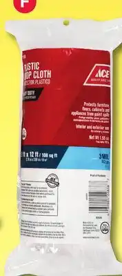 Ace Hardware 3 Mil. Ace Plastic Drop Cloths offer
