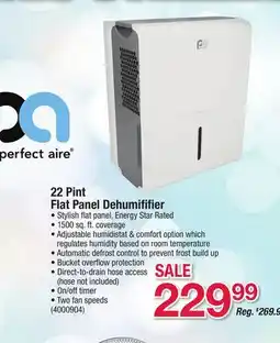 Ace Hardware Perfect aire 22 Pint Flat Panel Dehumififier offer