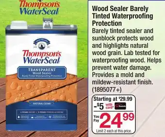 Ace Hardware Wood Sealer Barely Tinted Waterproofing Protection offer
