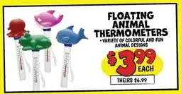 Ollie's FLOATING ANIMAL THERMOMETERS offer