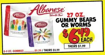 Ollie's GUMMY BEARS OR WORMS offer
