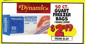 Ollie's QUART FREEZER BAGS offer
