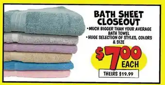 Ollie's BATH SHEET CLOSEOUT offer