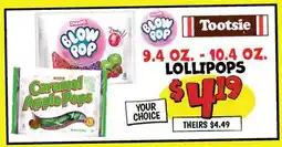 Ollie's 9.4 OZ.-10.4 OZ. LOLLIPOPS offer