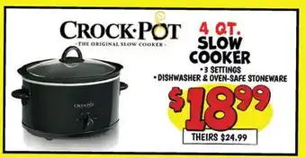 Ollie's 4 QT. THE ORIGINAL SLOW COOKER offer