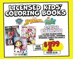 Ollie's LICENSED KIDS COLORING BOOKS offer