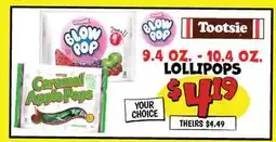 Ollie's 9.4 OZ. - 10 .4 OZ. Tootsie LOLLIPOPS offer