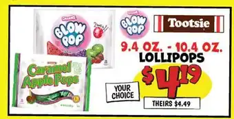 Ollie's 9.4 OZ. - 10 .4 OZ. Tootsie LOLLIPOPS offer