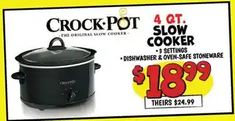 Ollie's 4 QT. SLOW COOKER offer