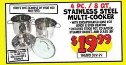 Ollie's 4 PC / 8 QT. STAINLESS STEEL MULTI-COOKERS offer