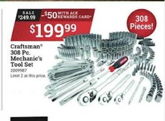 Ace Hardware Craftsman 308 Pc. Mechanic's Tool Set offer