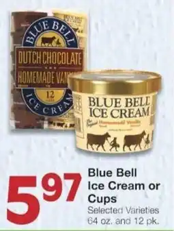 Market Street Blue bell ice cream or cups offer
