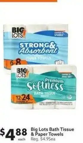 Big Lots Big Lots Bath Tissies & Paper Towels offer