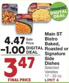 Market Street Main ST Bistro baked, roasted or signature side dishes offer