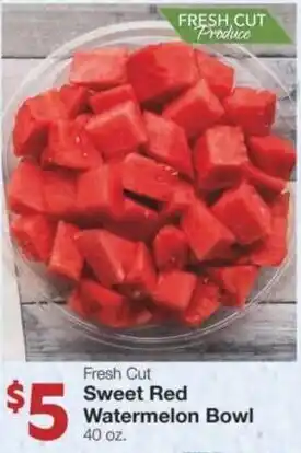 Market Street Fresh cut sweet red watermelon bowl offer