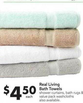 Big Lots Real Living Bath Towels offer