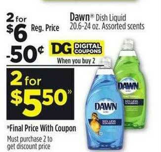 Dollar General Dawn Dish Liquid offer