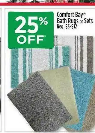 Dollar General Comfort Bay Bath Rugs Or Sets 25% Off offer