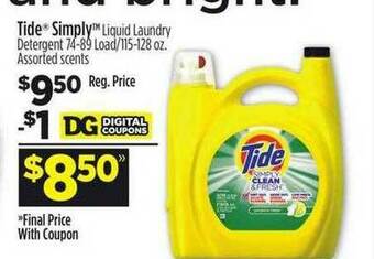 Dollar General Tide Simply Liquid Laundry Detergent offer