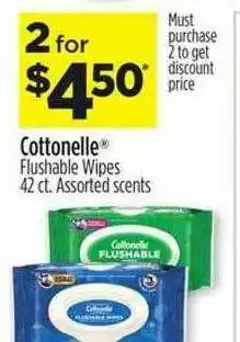 Dollar General Cottonelle Flushable Wipes offer
