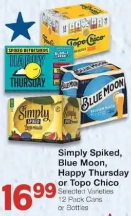 Market Street Simply spiked, blue moon, happy thursday or topo chico offer